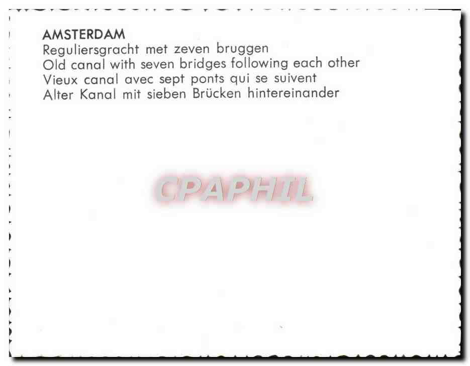 CPM Amsterdam Reguliersgarcaht Met Zeven Bruggen Old Canal With Seven Bridges Following Each other — Rückseite
