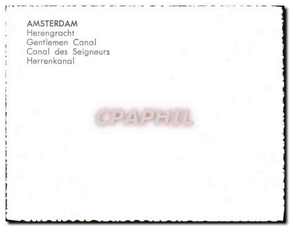 CPM Amsterdam Herengracht Gentlemen Canal Canal Des Seigneurs Herrenkanal — Rückseite