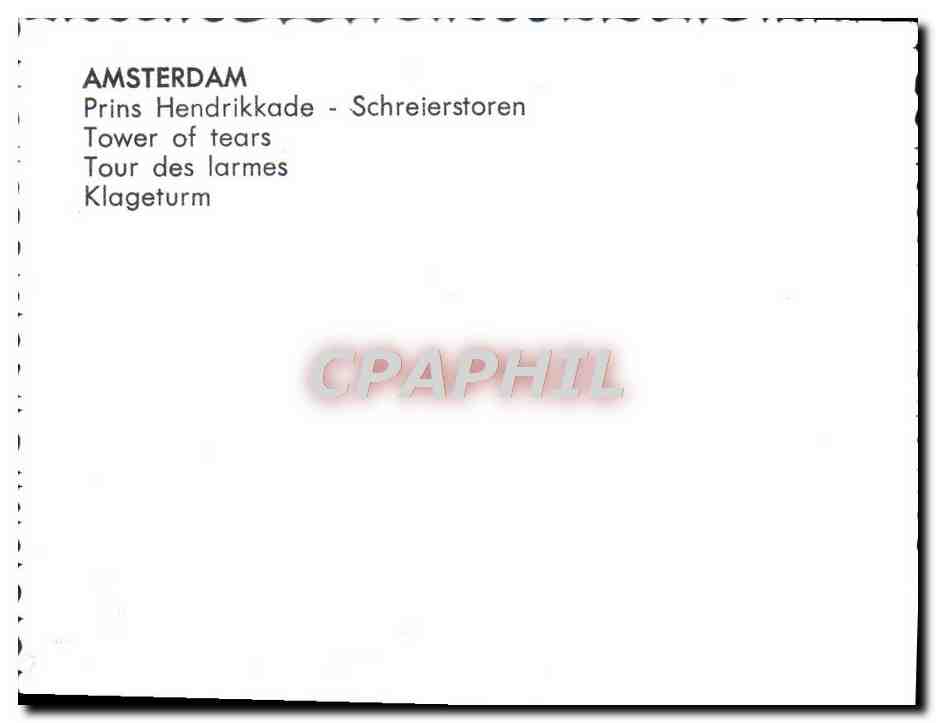 Amsterdam — Prins Hendrikkade - Klageturm (Turm der Tränen) — CPAPHIL — Rückseite