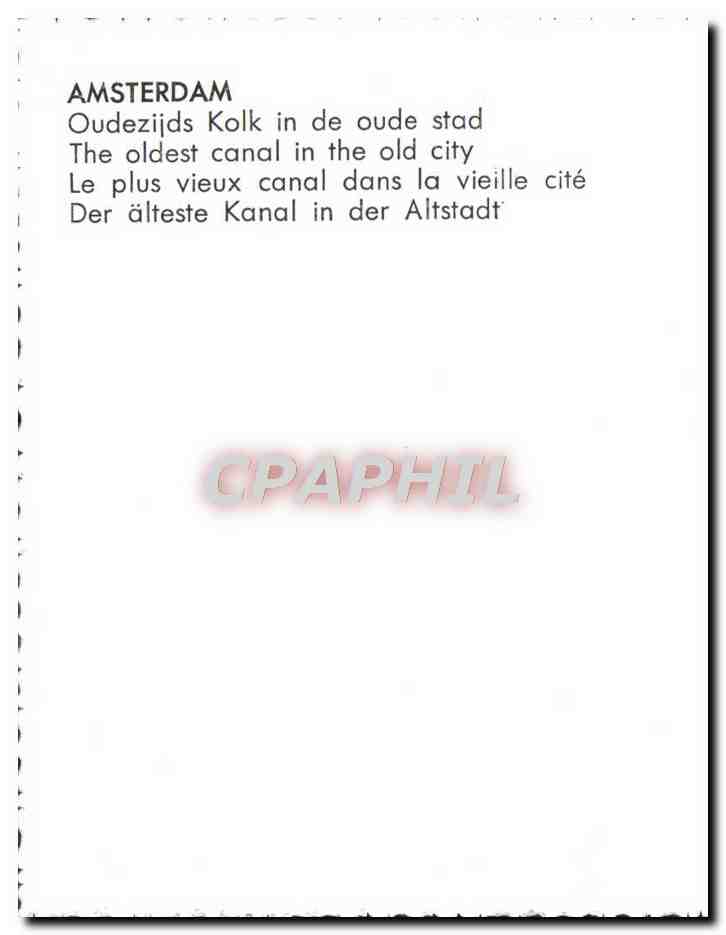 Amsterdam — Oudezijds Kolk, le plus vieux canal de la ville — CPAPHIL — Rückseite