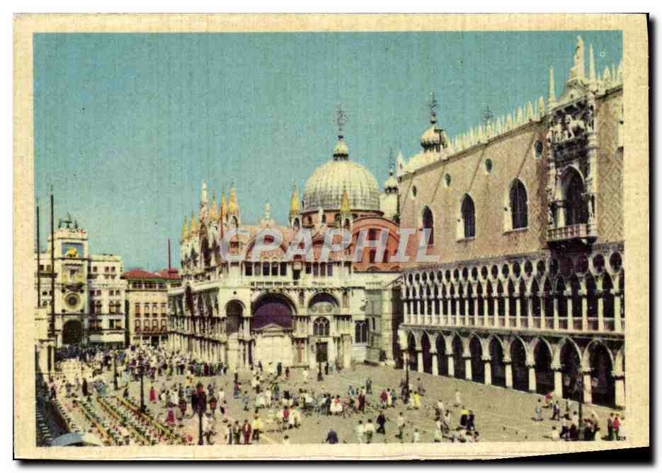CPM Venezia Piazzetta San Marco Dal Mare Si Presenta Elegantissima Con Le Dus Colonne Di San Teodoro E Del Leone Di San Marco
