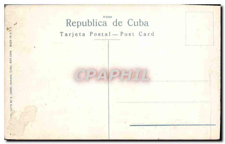 CPA Habana Bateria Antigua Obelisco en la Cabana — Back