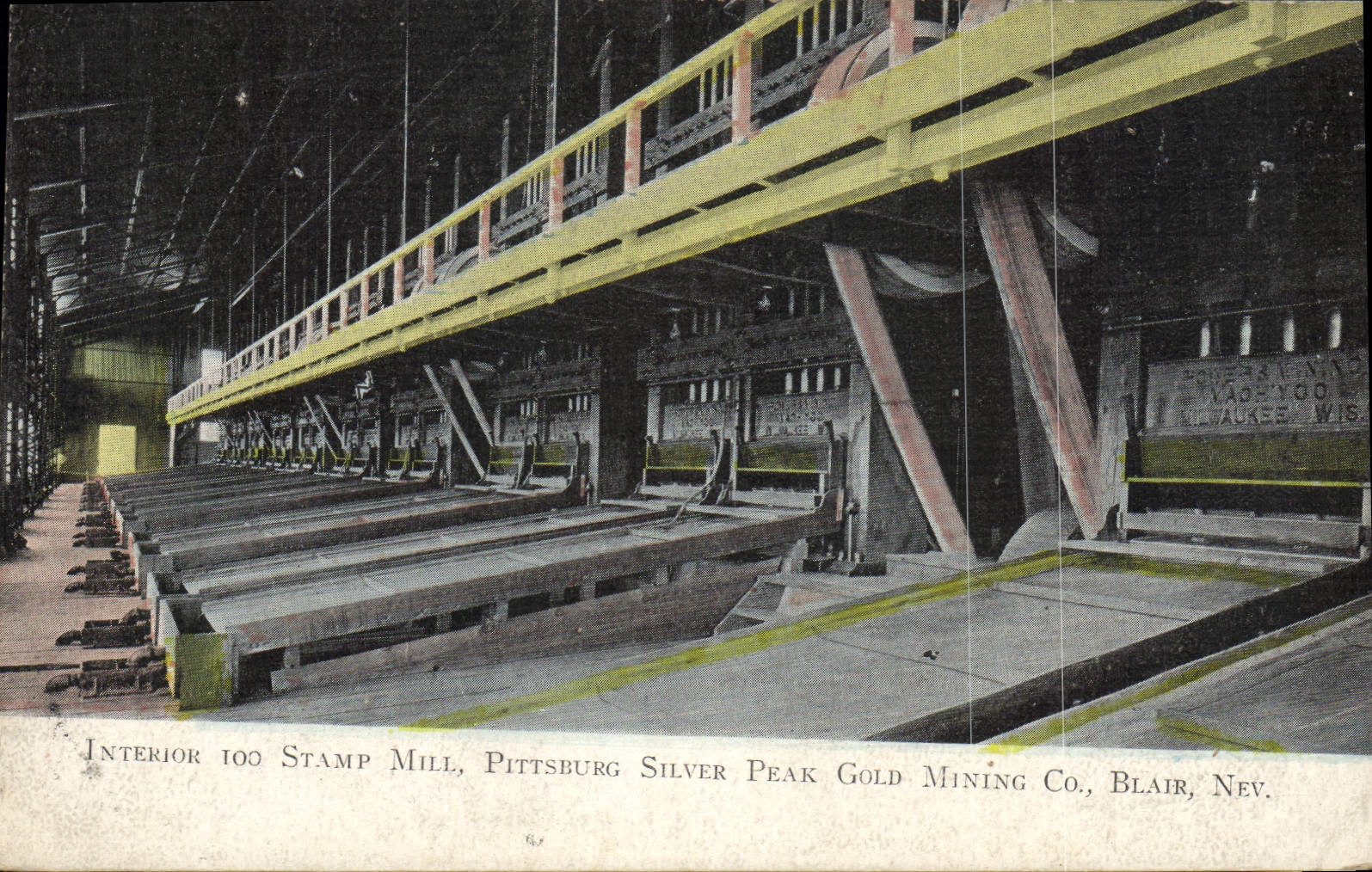 CPA Interior Stamp Mill Pittsburg Silver Peak Gold Mining Co Blair 