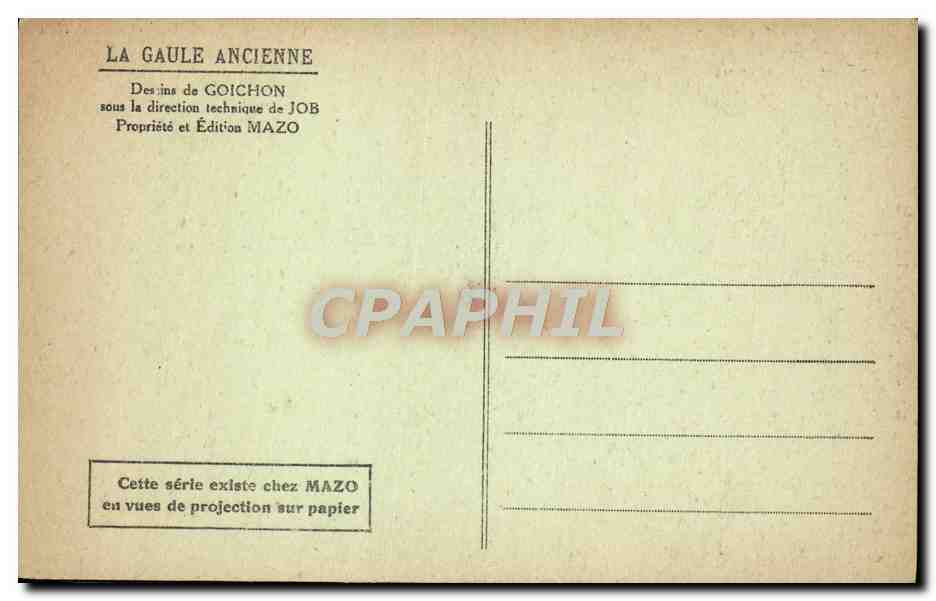 CPA La Gaule Ancienne Les druides La recole de Gui — Rückseite