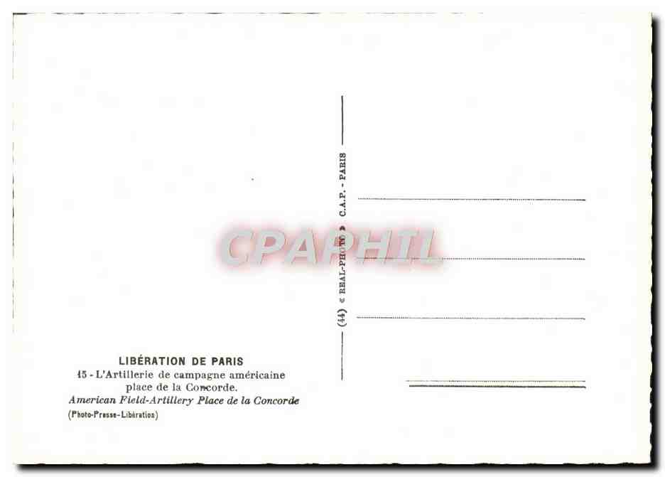 Artillerie de campagne américaine — place de la Concorde — Photo-Press-Libération — Reverso