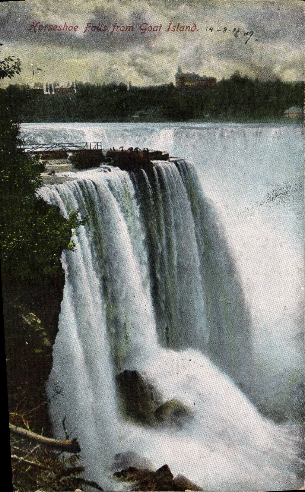 CPA Horseshoe Falls From Goat Island Niagara Falls