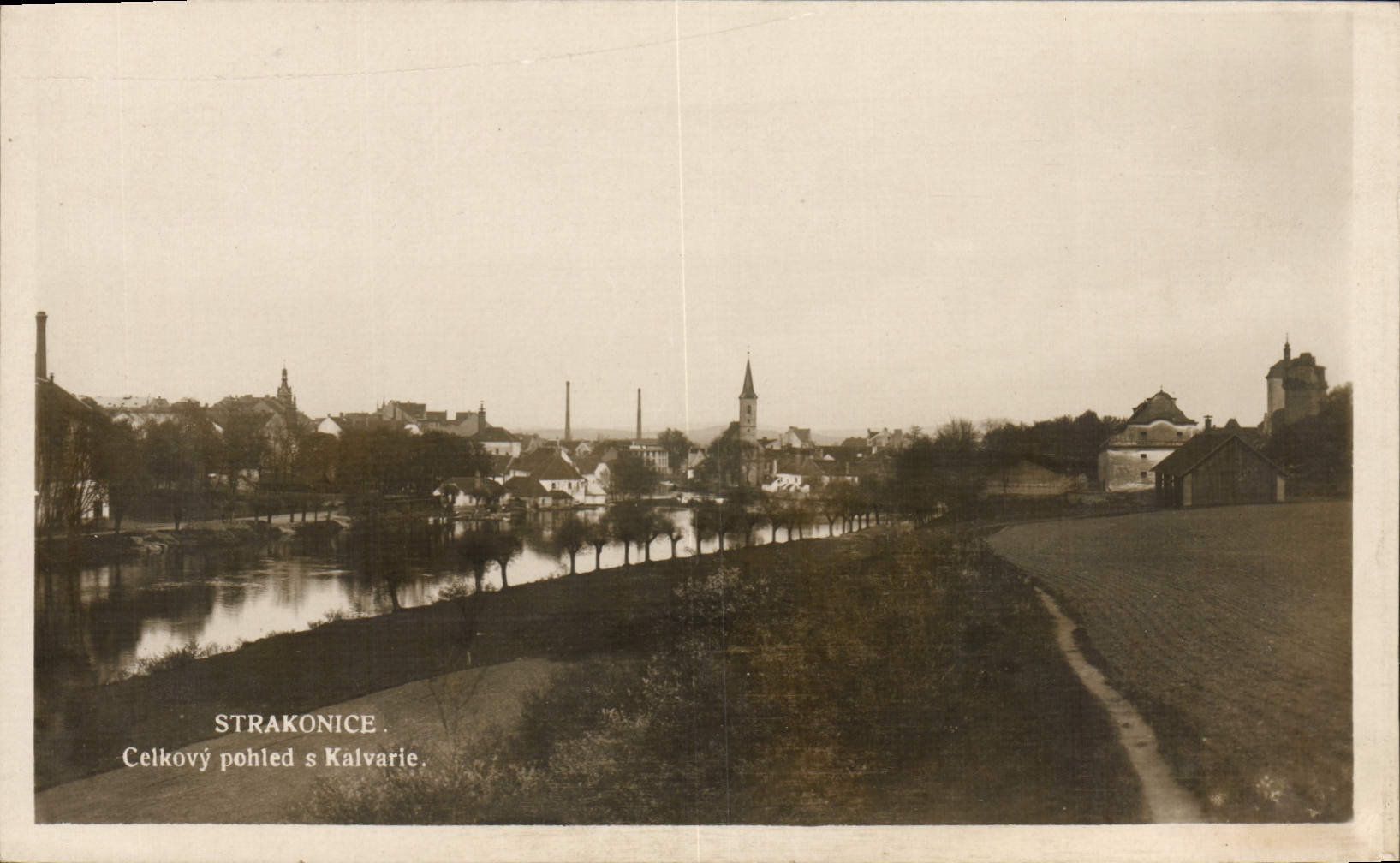 CPA Strakonice Celkovy pohled s kalvarie