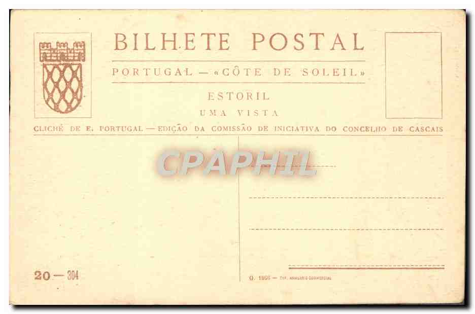 CPA Estoril Une vista — Rückseite