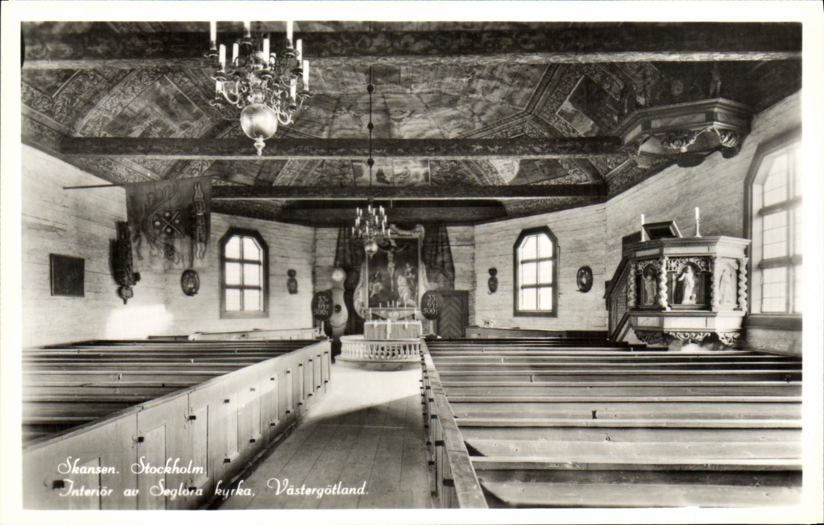 Innenraum der Seglora Kirche — Västergötland — Skansen, Stockholm