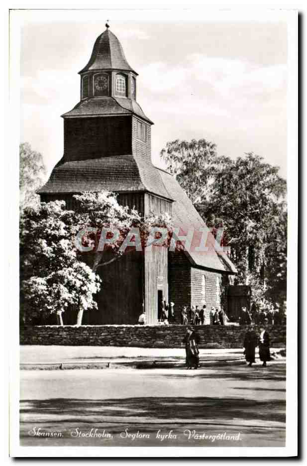 CPA Stockholm Skansen Seglora kyrka Vastergotland