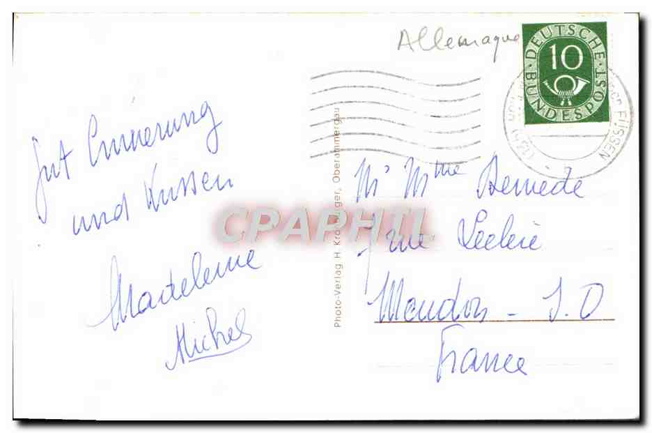 CPA Schloss Neuschwanstein U Hohenschwangau — Verso