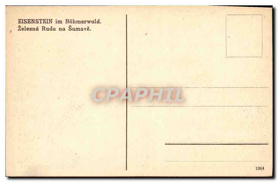 CPA Eisenstein Im Bohmerwald Zelezna Ruda Na Sumave — Verso