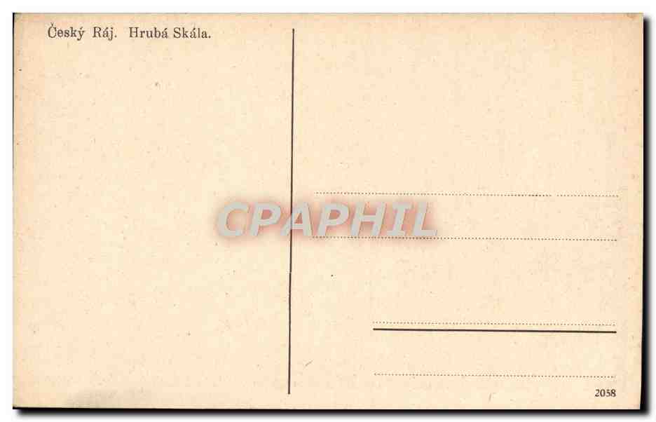 CPA Cesky Raj Hruba Skala — Verso