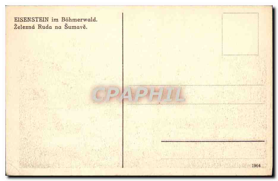 CPA Eisenstein im Bohmerwald Zelezna Ruda Na Sumave — Verso