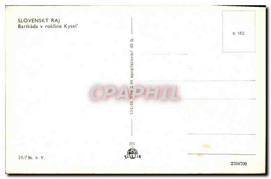 CPA Slovensky Raj Barikada V Rokline Kysel — Verso