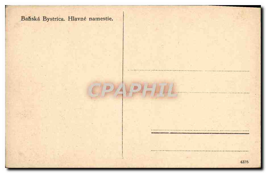 CPA Basnka Bystrica Hlavne namestie  — Verso
