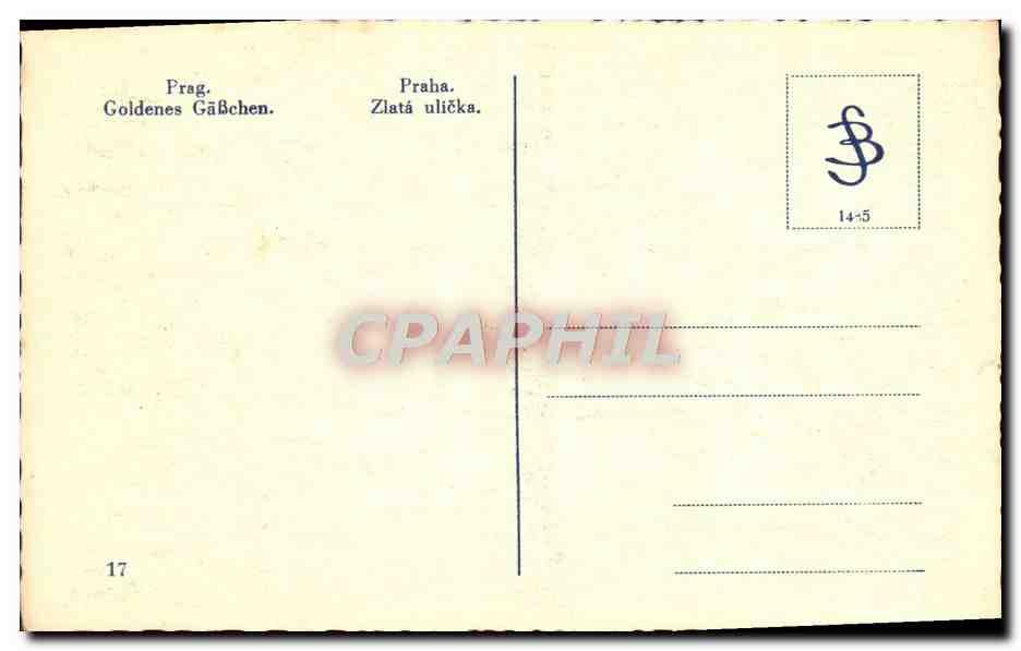 CPA Prag Goldenes Gasschen  — Rückseite