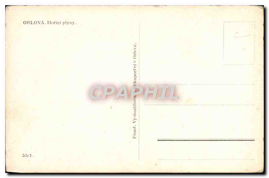 CPA Orlova Horici Plyny — Verso