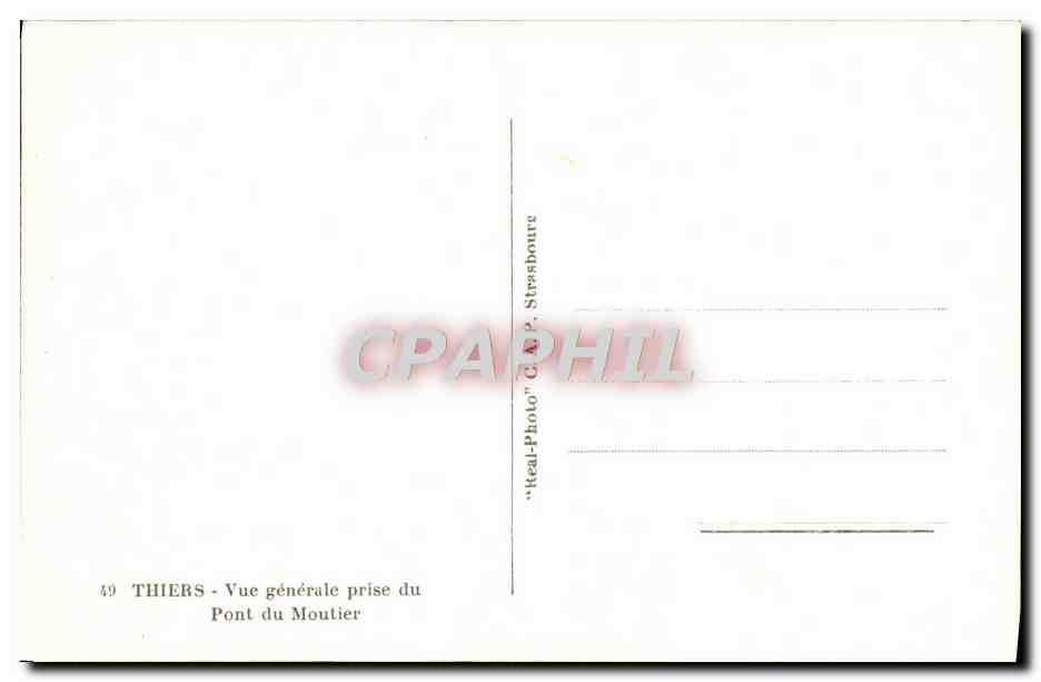 CPM Thiers Vue Generale Prise Du Pont du Moutier — Back