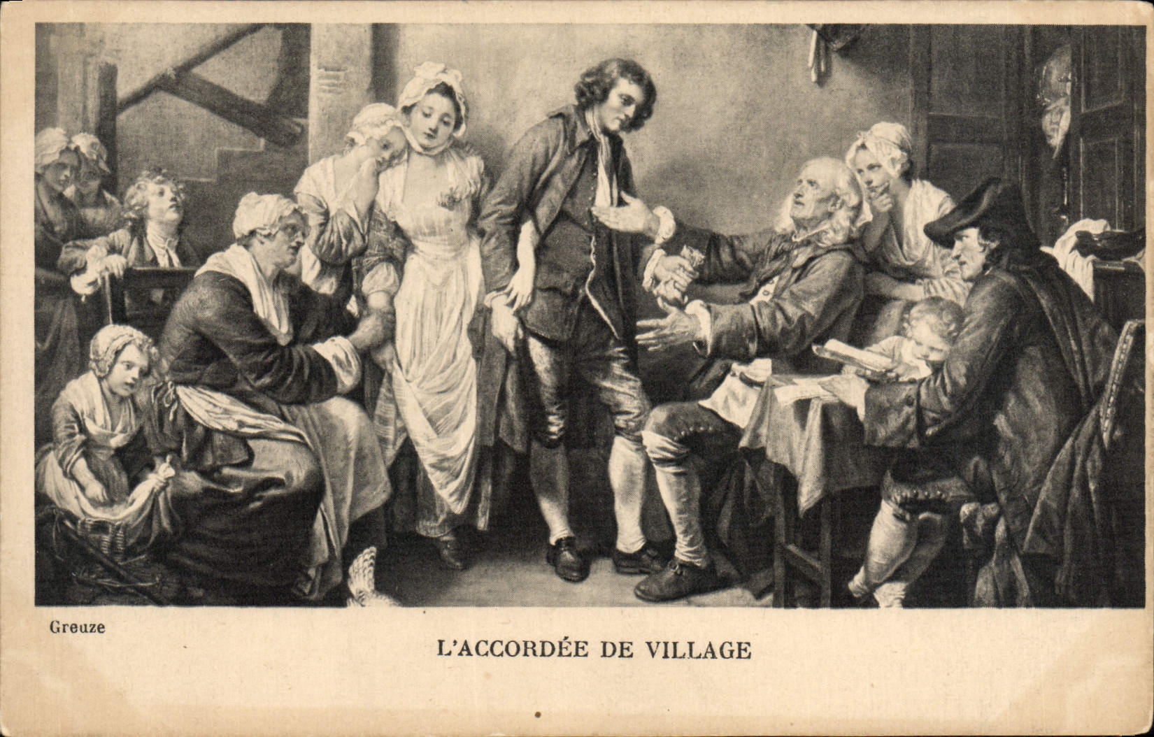 CPA L'Accordee De Village Greuze