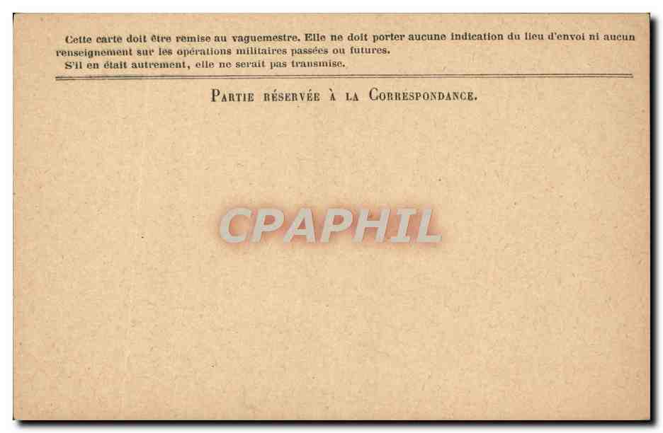 Carte de Franchise Militaire  — Rückseite