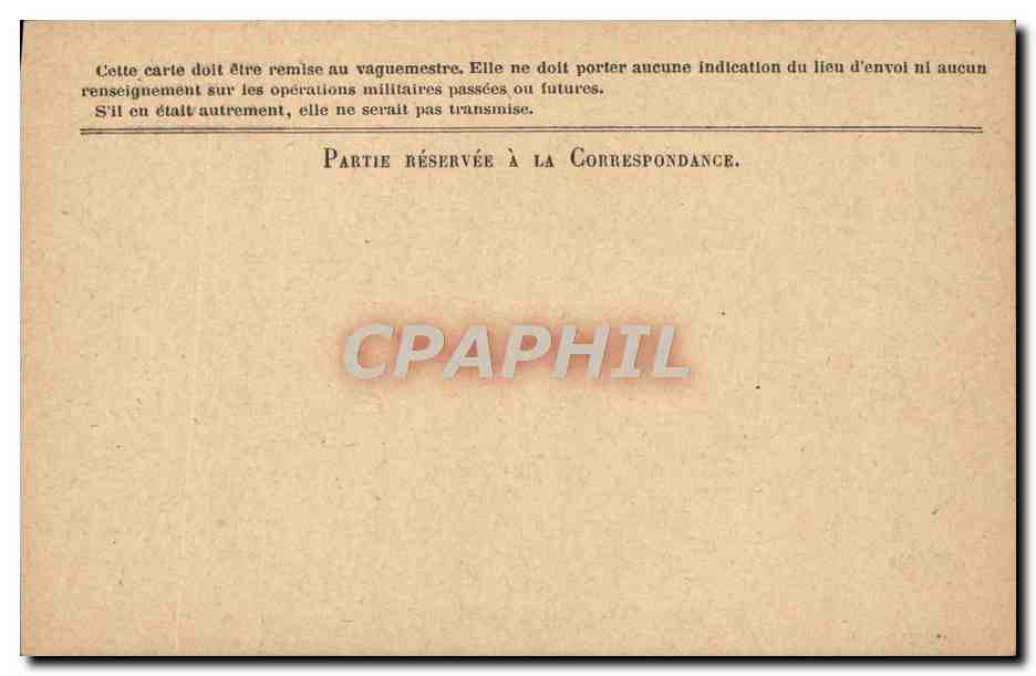 Carte de Franchise Militaire  — Rückseite