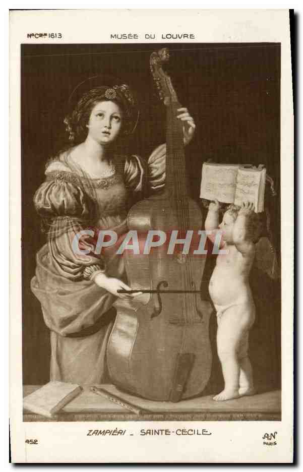 CPA Musee Du Louvre Zampieri Sainte Cecile Ange Violoncelle
