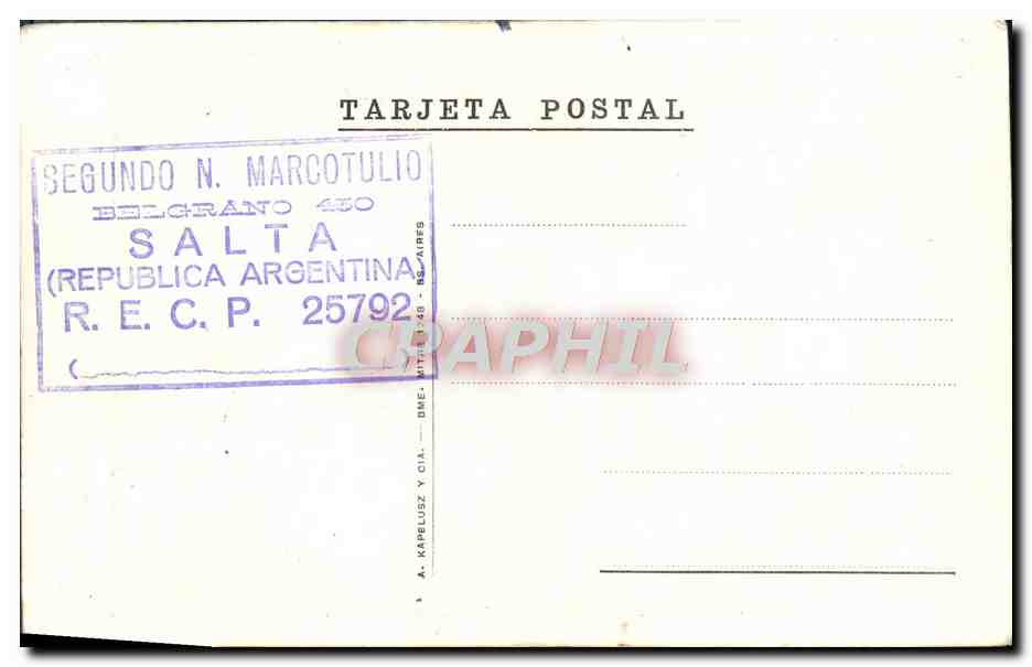CARTE MAXIMUMU Bernardino Rivadavia Presidente De Las Provincias Unidas Del Rio De La Plata — Rückseite