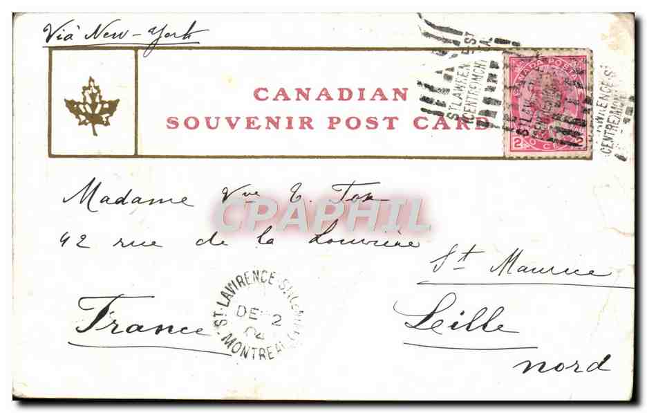 CPA Jacques Cartier Square Market Day Montreal Que — Verso