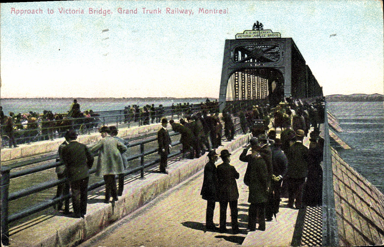 CPA Approach to Victoria Bridge Grand Trunk Railway Montreal