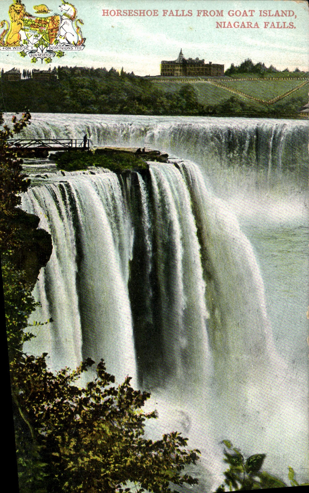 CPA Horseshoe Falls From Goat Island Niagara Falls