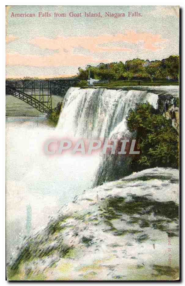 CPA Niagara Falls American Falls From Goat Island