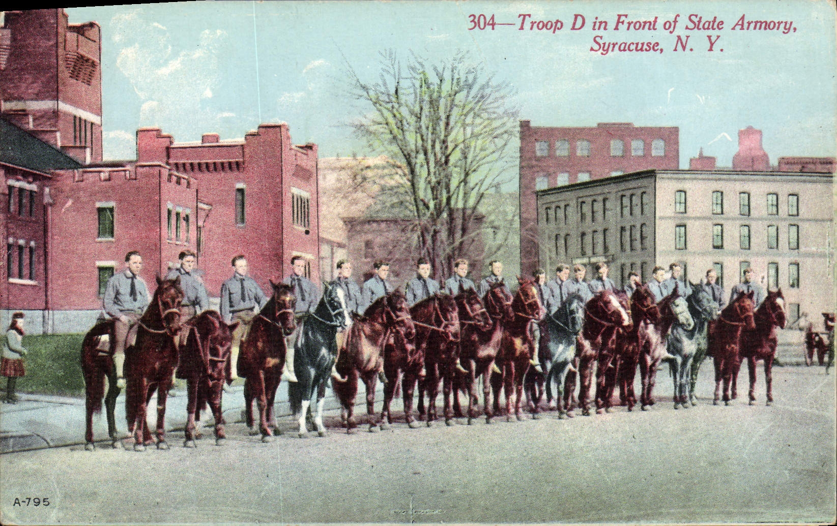 CPA Troop D In Front of State Armory Syracuse Militaria 