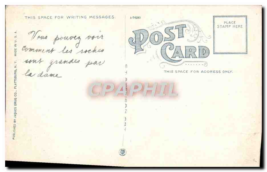 CPA Post Office Ausable Chasm — Rückseite