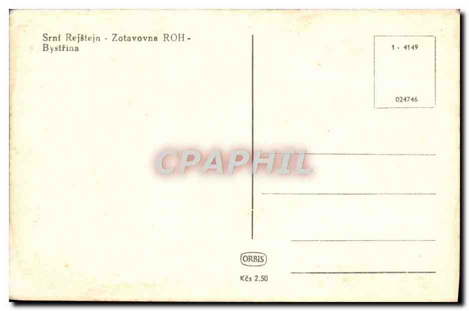 CPA Srni Rejstejn Zotavovna Roh Bystrina — Rückseite