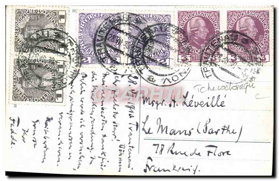 CPA Trautenau Markt — Verso