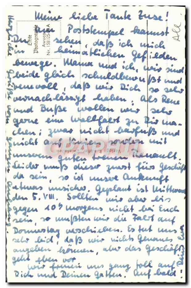CPA Zwiefalten Ineres der Munsterkirche  — Rückseite