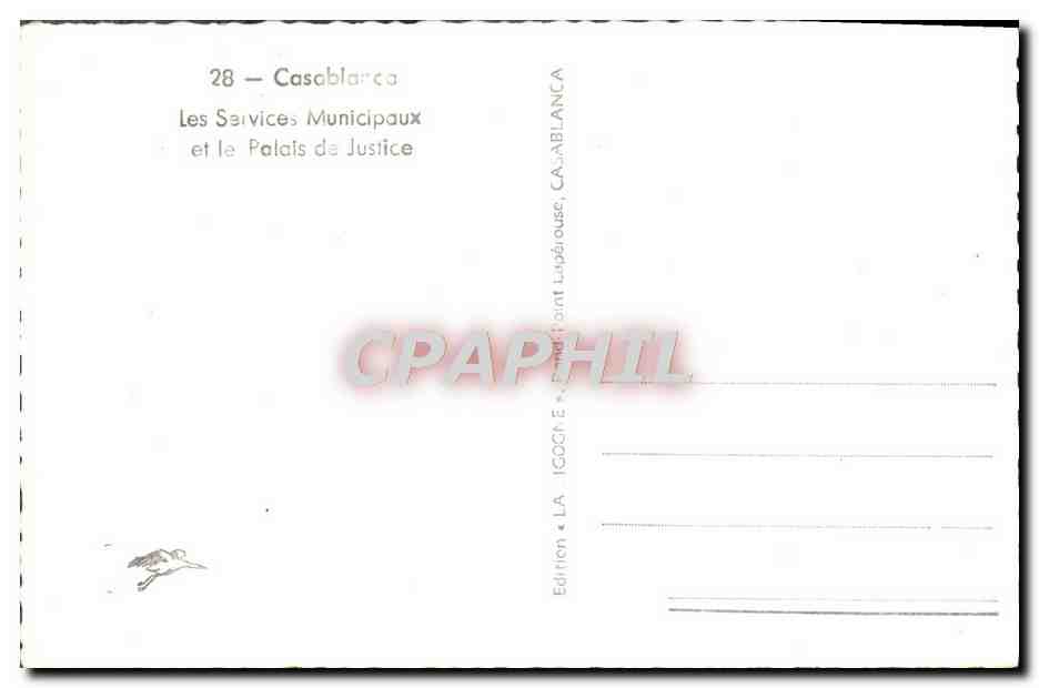 CPM Casablanca Les Services Municipaux et le Palais de Justice — Verso
