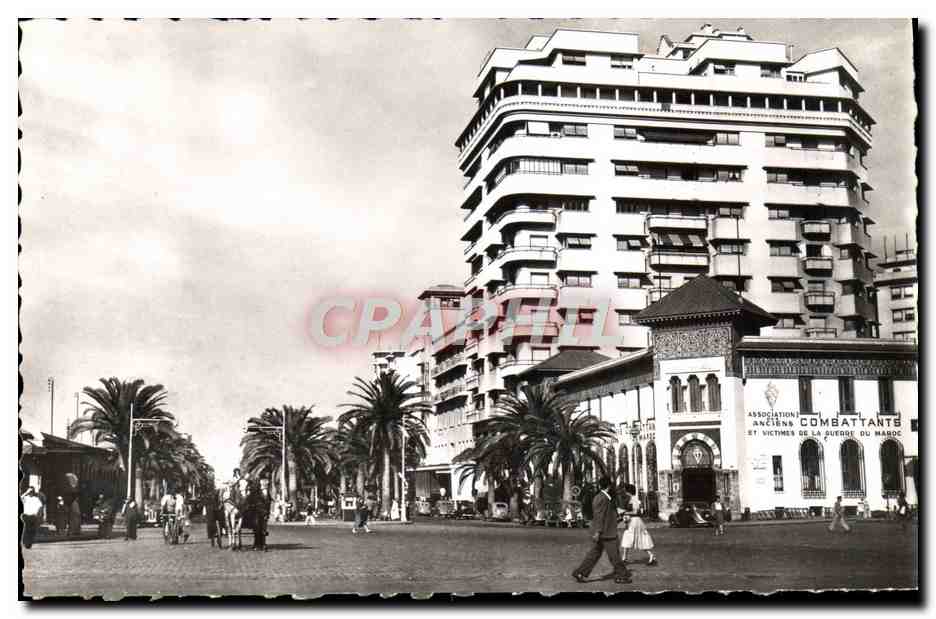 CPM Casablanca Boulevard du 4eme Zouaves Association des anciens combattants