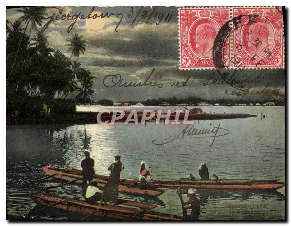 Flusslandschaft in Georgetown — Ceylon — Universal Postal Union, Nr. 55