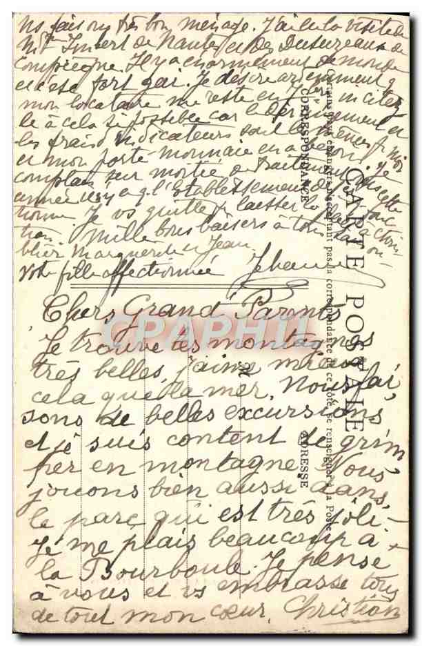 CPA Le Mont Dore La Cascade de Vernieres — Verso