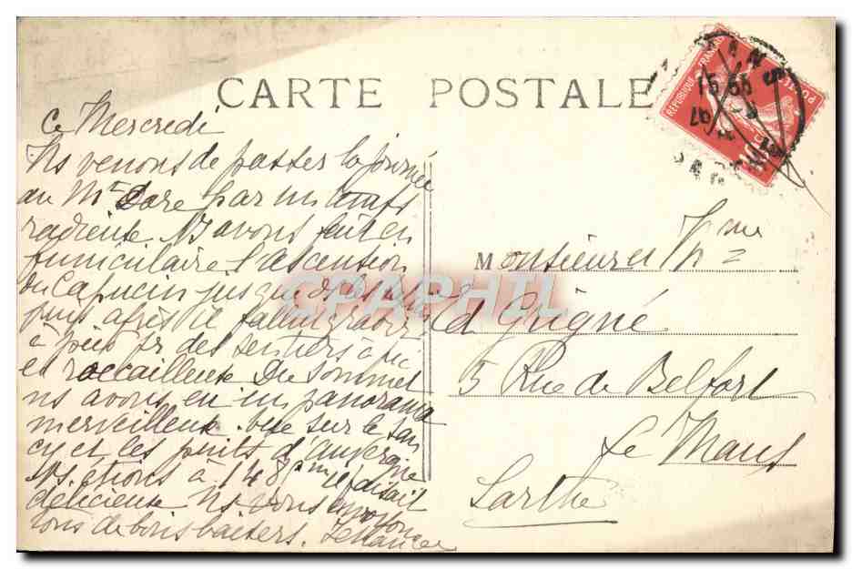 CPA L'Auvergne Pittoresque Le Mont Dore Vue Generale et le Capucin — Verso
