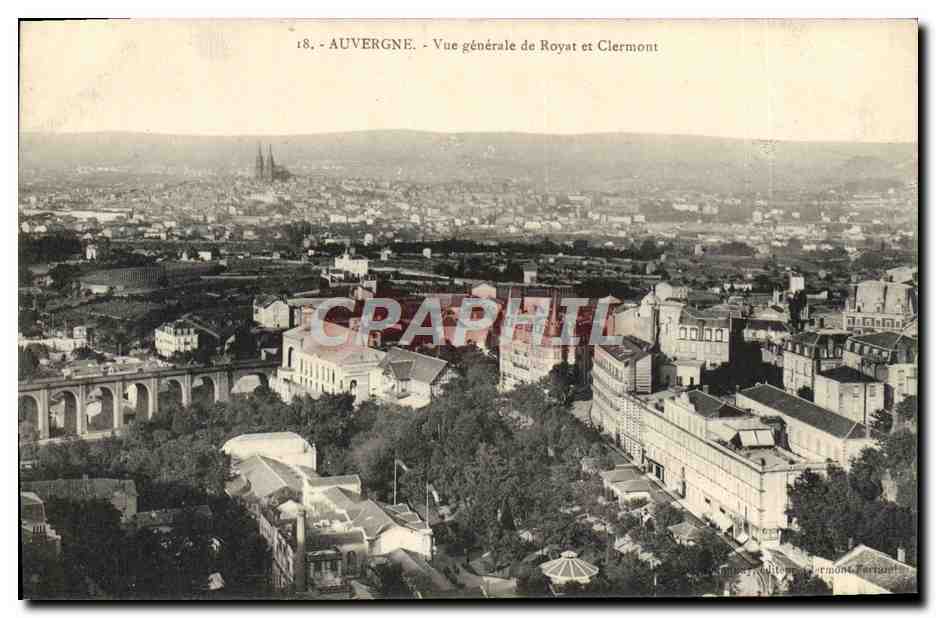 Auvergne - Vue générale de Royat et Clermont — éditeur : Hermann Fertant