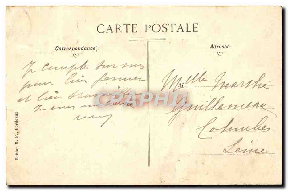 CPA Bordeaux La Porte de la Grosse Cloche — Verso