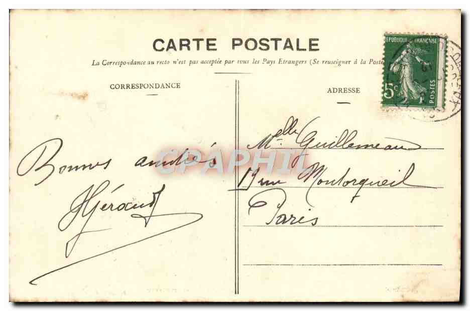 CPA Bordeaux La Gare d'Orleans — Verso
