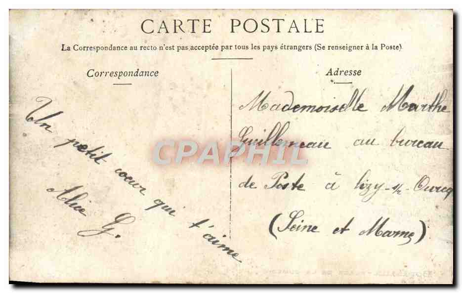 CPA Bordeaux Place de la Comedie — Verso