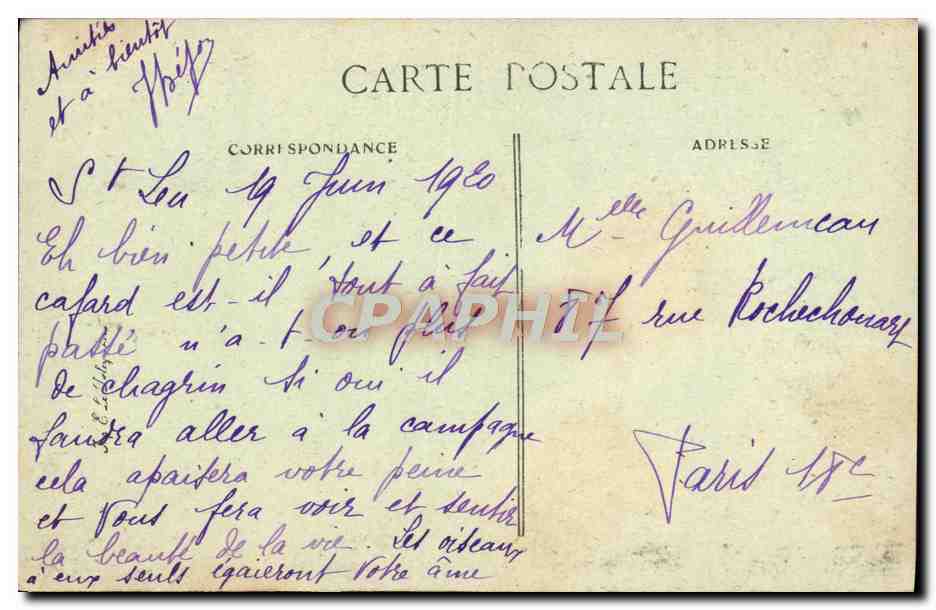 CPA Saint Leu La Foret Vue Generale — Back