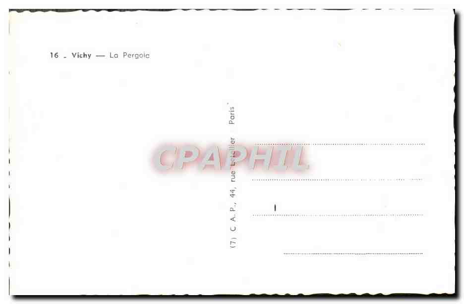 CPM Vichy La Pergola — Verso
