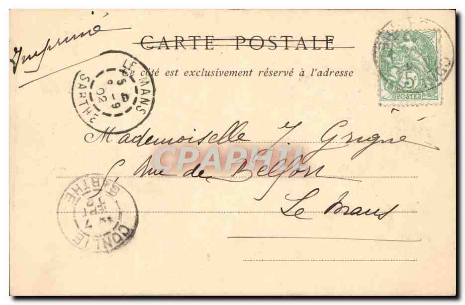 Saint-Léonard-de-Bois — Vue Générale — A. Dumas fils — Verso