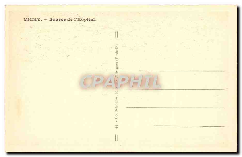 CPA Vichy Source de l'Hopital — Verso